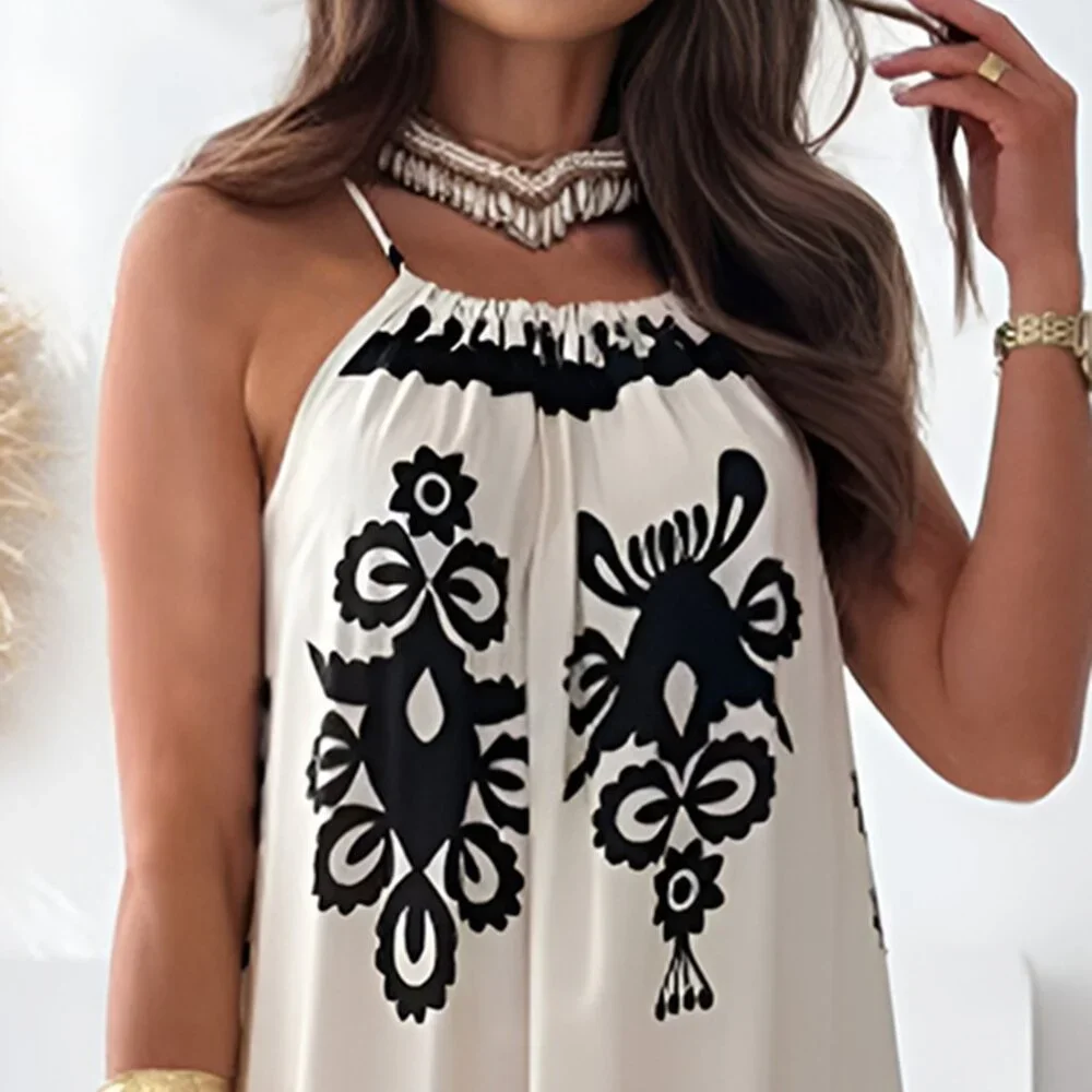 Printed Spaghetti Strap Sleeveless Maxi Dress - Picture 3 of 5